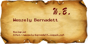 Weszely Bernadett névjegykártya